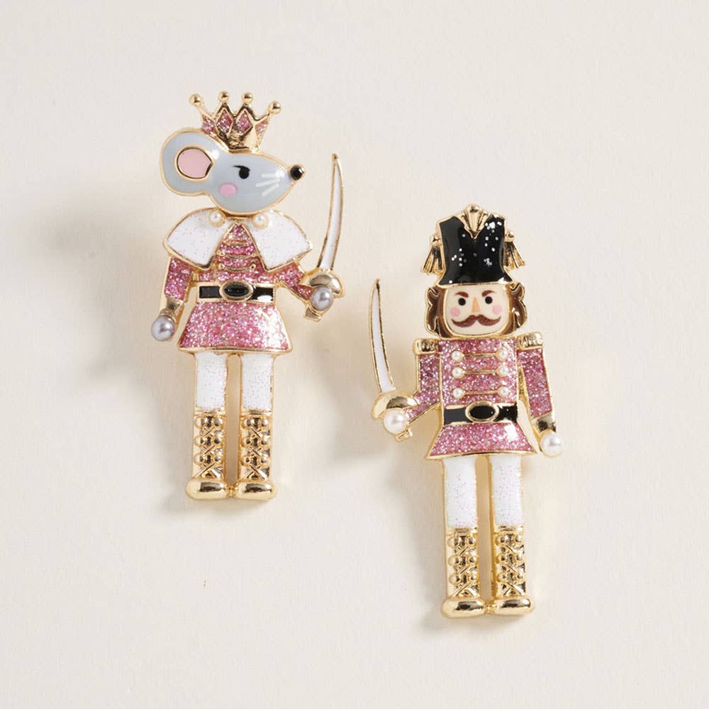 Holiday Mismatch Mouse King Nutcracker Earrings