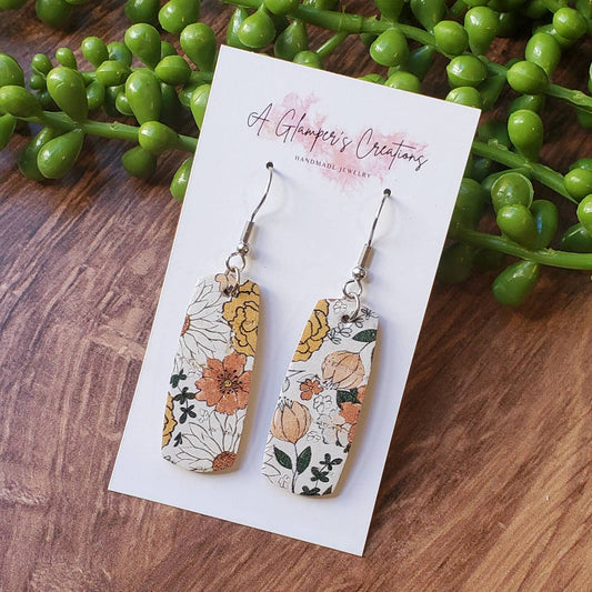 Fall Floral Leather Earrings