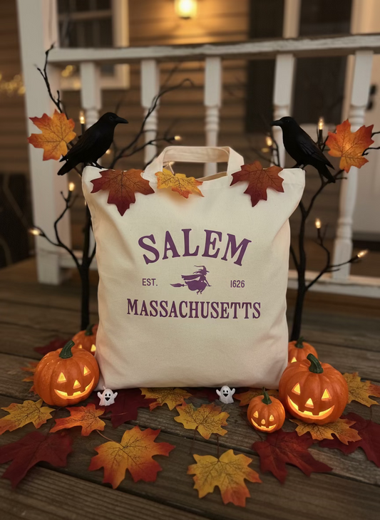 Large Halloween Canvas Tote Crafted by Us!