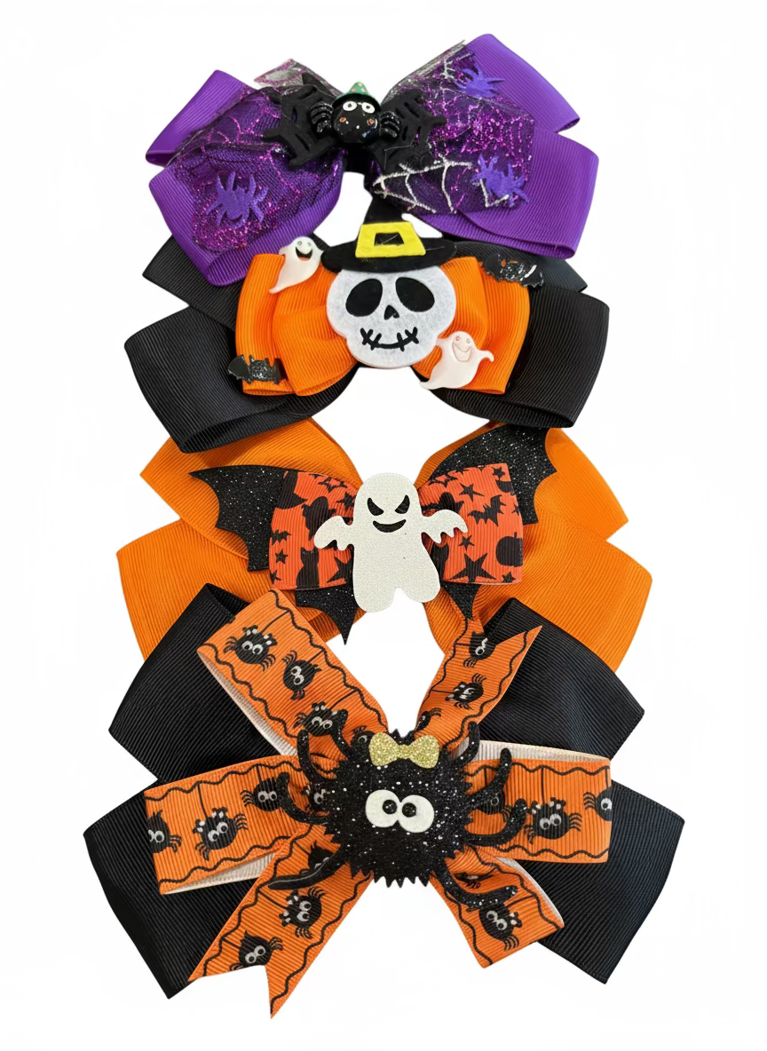 Halloween Hair Bow Clip - 4 Designs