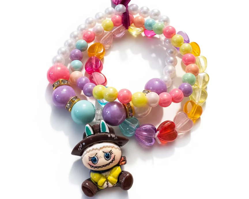 Labubu Monster Inspired Bead Stretch Bracelets (Set of 3)