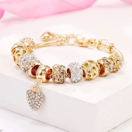 Multi-Charm Heart Bracelet