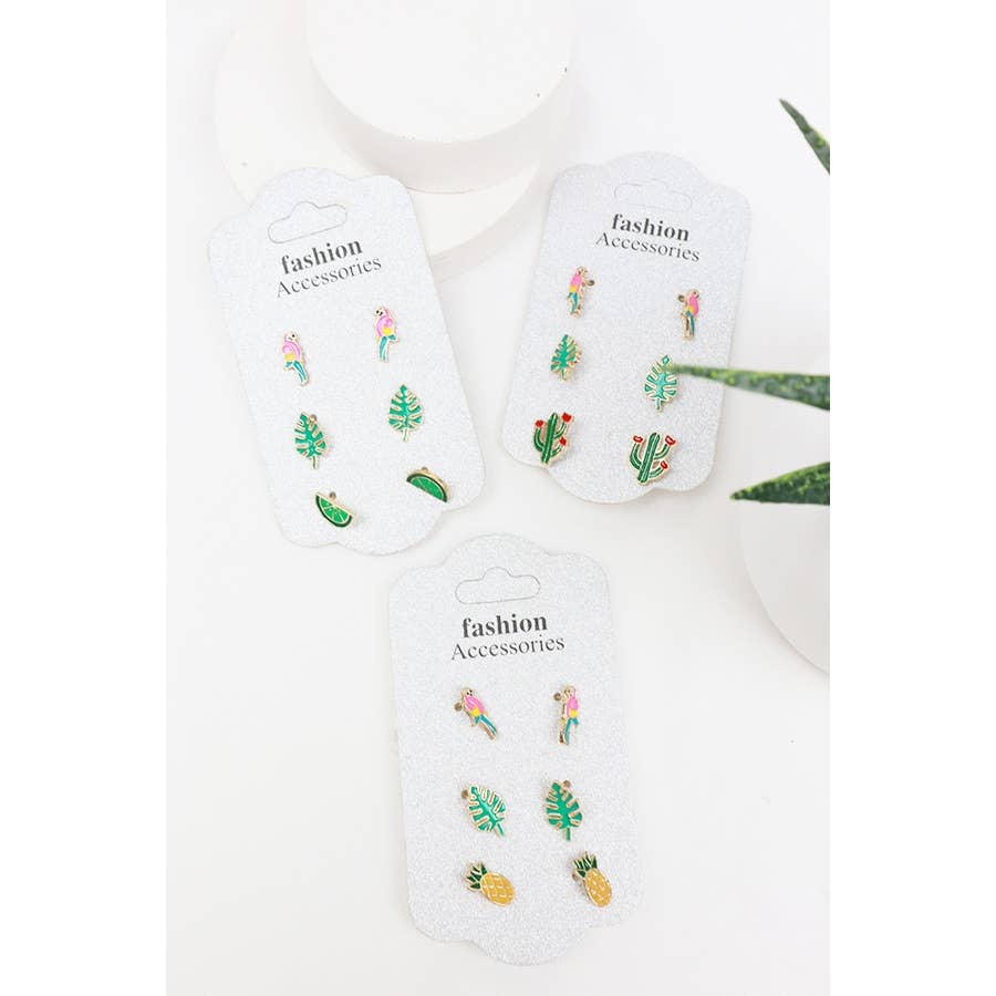 Tropical Theme Multi Earring Set