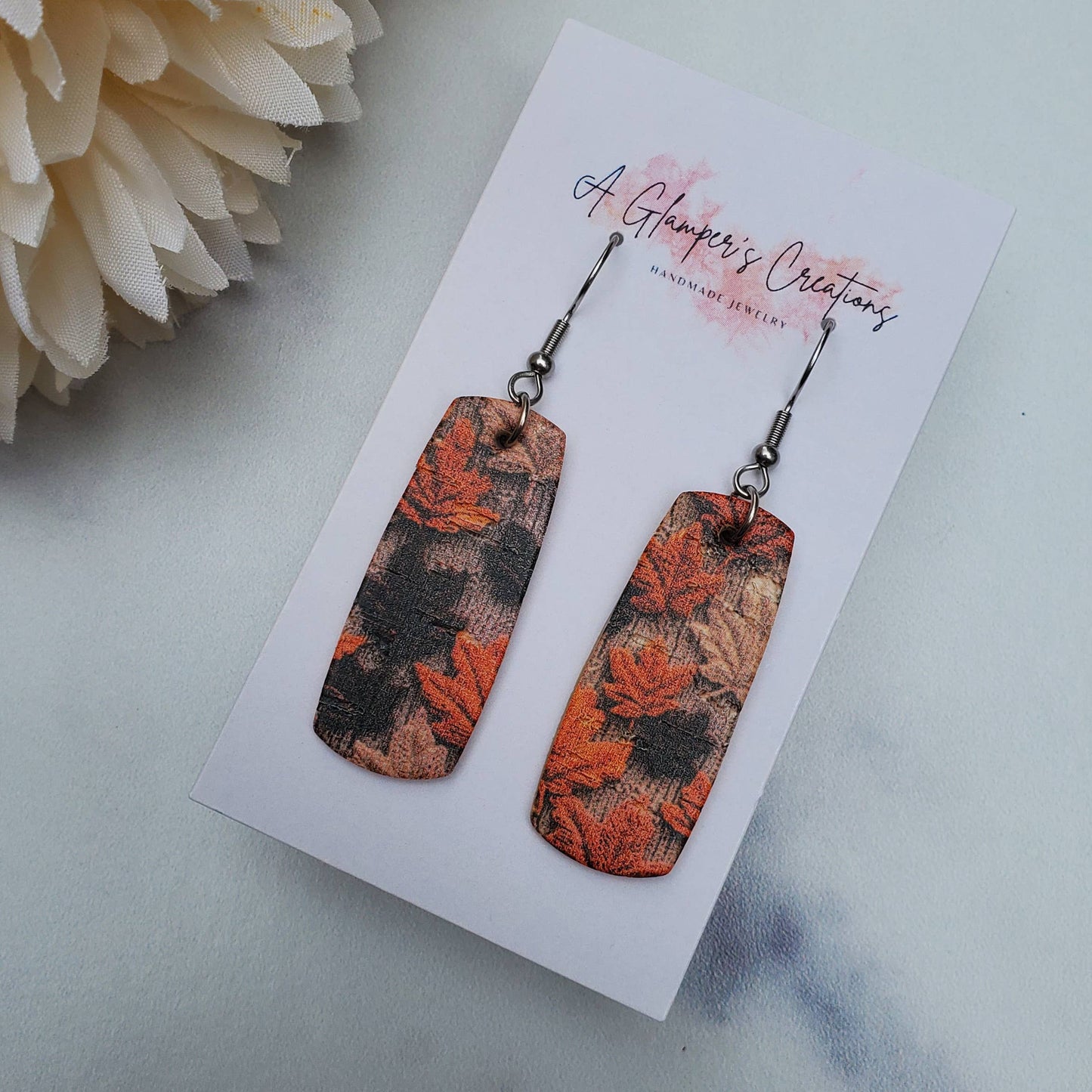 Fall Leaves Leather Earrings